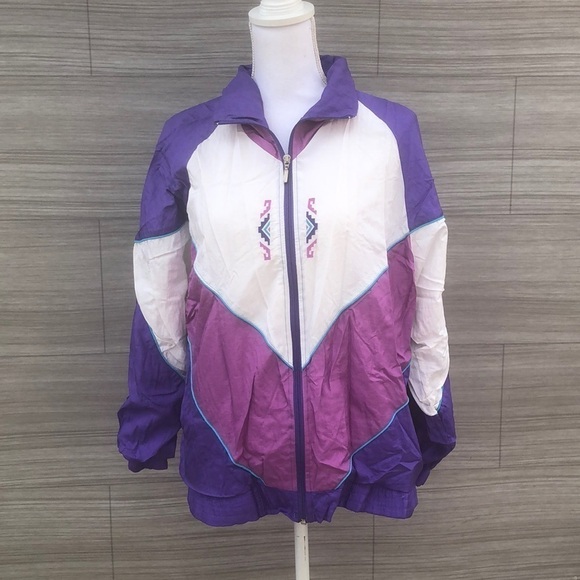 Retro Windbreaker Jacket Size Medium - Picture 1 of 8